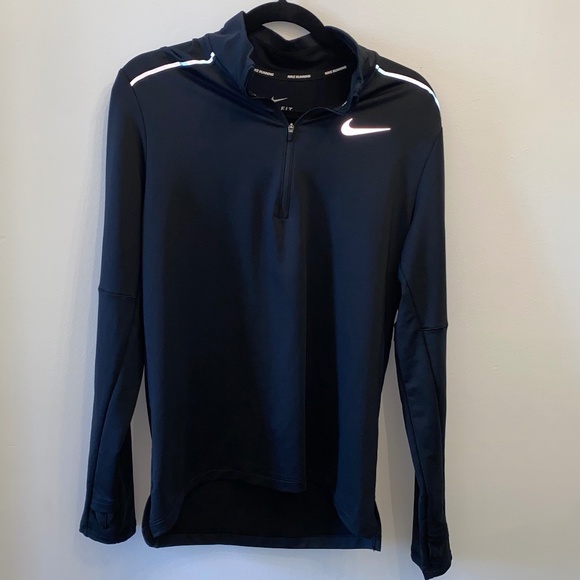 Nike Running Dry-fit Black Thumb hole zip up jacket - Picture 1 of 5